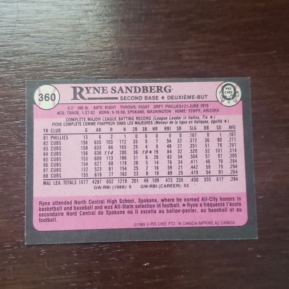 7 O-pee-chee baseball cards lot 1989 vintage mint - Picture 8 of 10